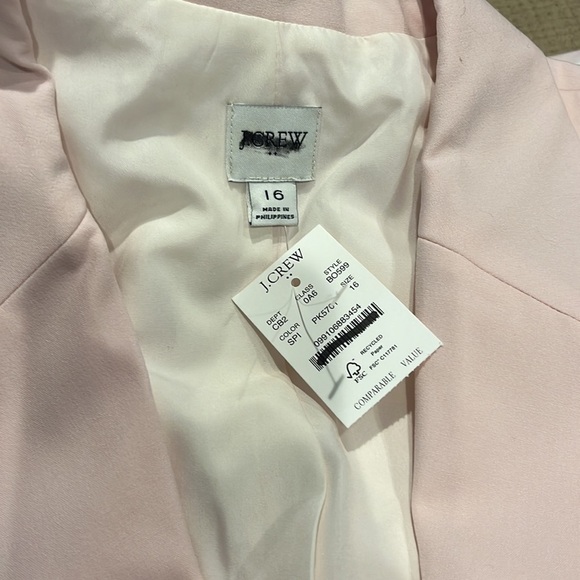 J. Crew Factory One button blazer BO599 Light Pink 16 - Picture 6 of 6